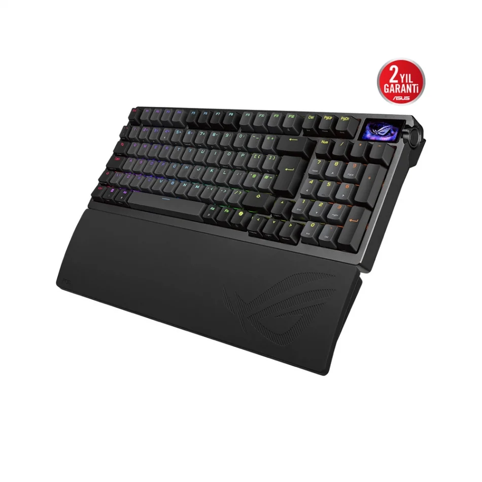ASUS ROG Azoth 96 HE OLED Ekranlı ROG HFX V2 Manyetik Anahtarlar İngilizce Q Kablosuz Hall Effect Analog Gaming Klavye