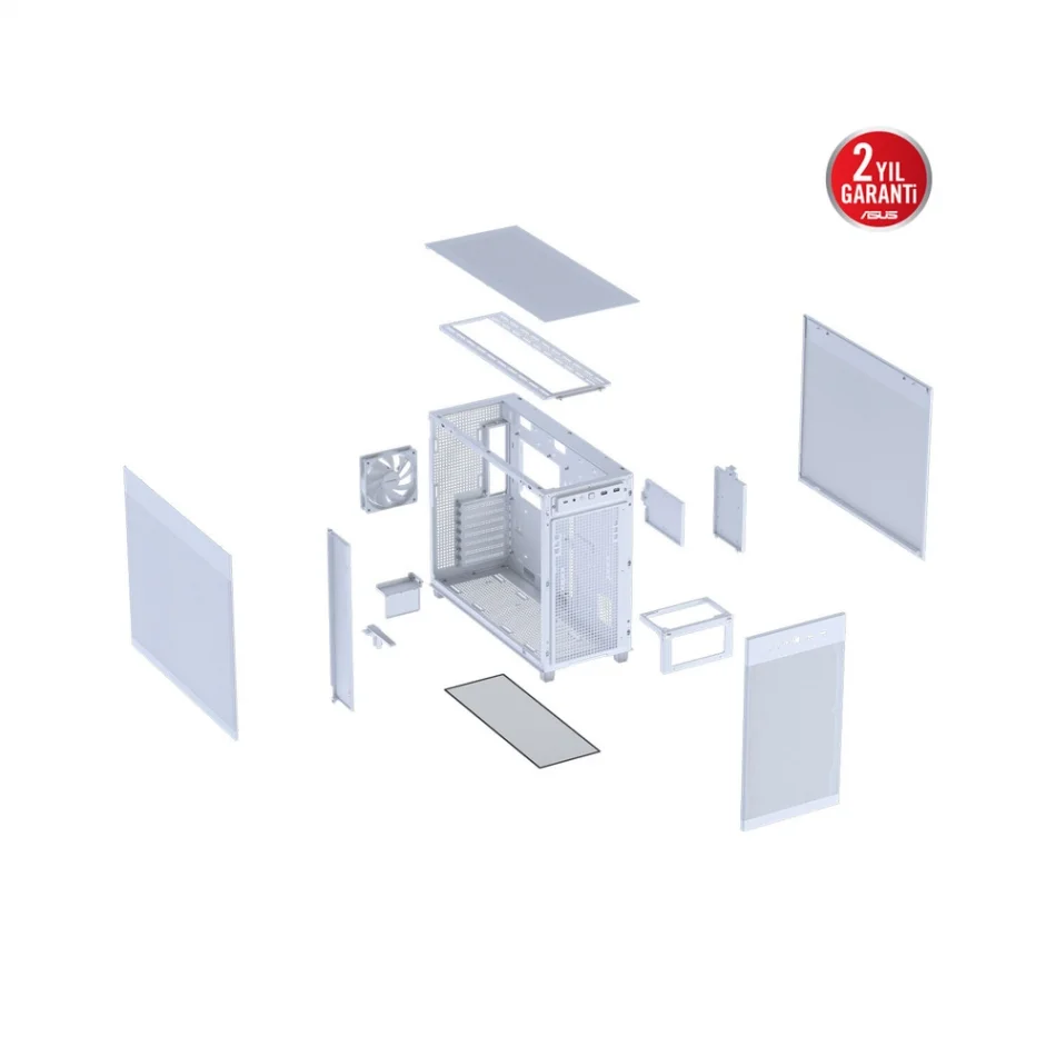 ASUS Prime AP303 Mesh White 1x Fanlı Mid Tower ATX Kompakt Beyaz Gaming Kasa