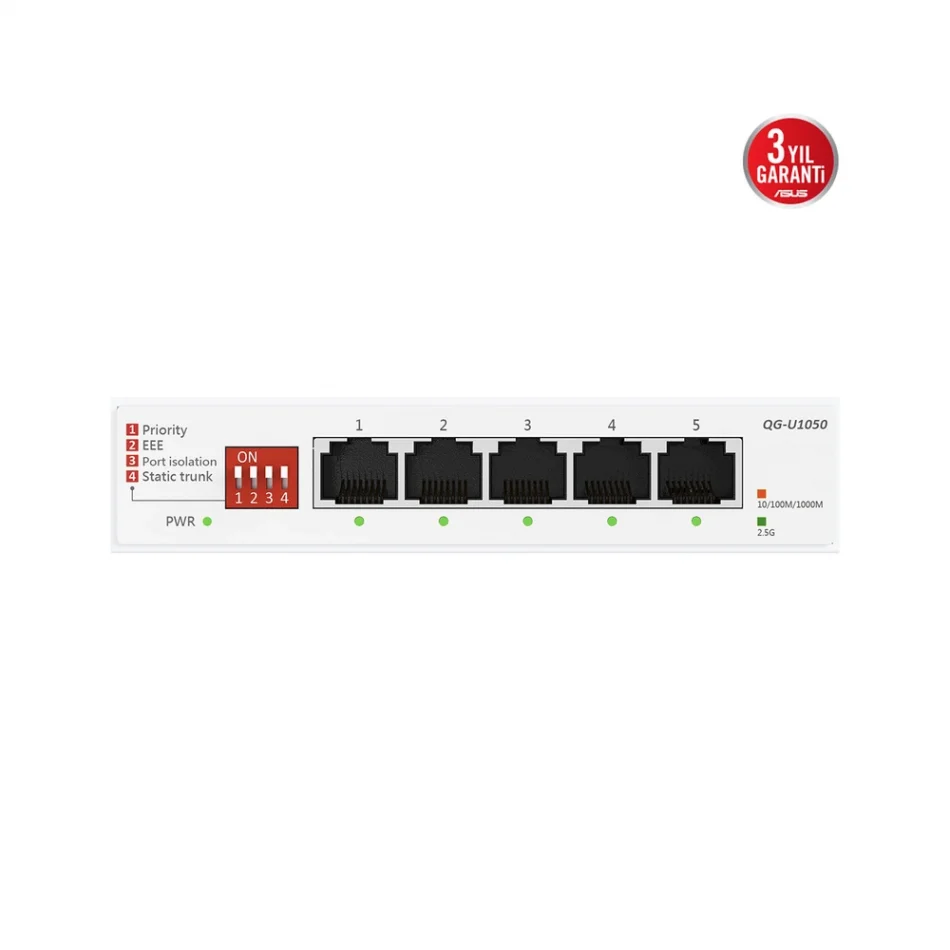 ASUS QG-U1080 8-Port 2.5G + 2-Port 10G SFP+ Yönetilmeyen Switch