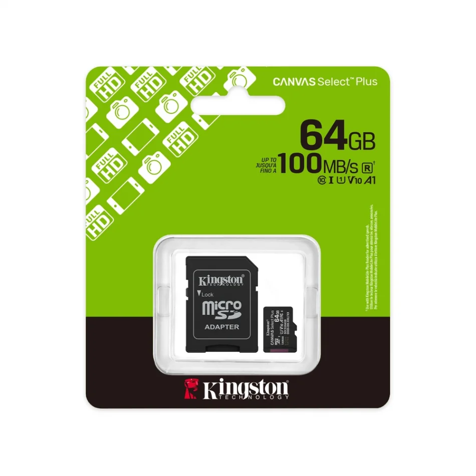 Kingston Canvas Select Plus 64GB 100MB/s Gen3 microSD Hafıza Kartı - SDCS3/64GB