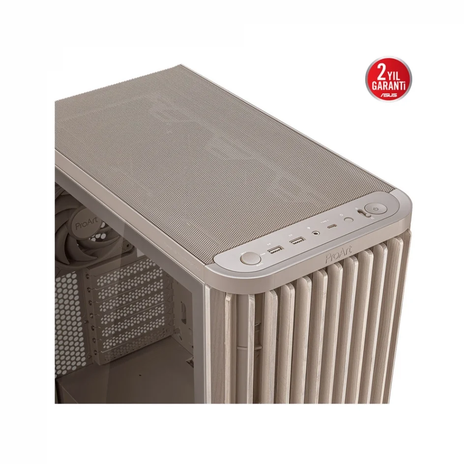 ASUS ProArt PA401 Wood Edition Beige Tempered Glass Mid-Tower ATX Bej Bilgisayar Kasası