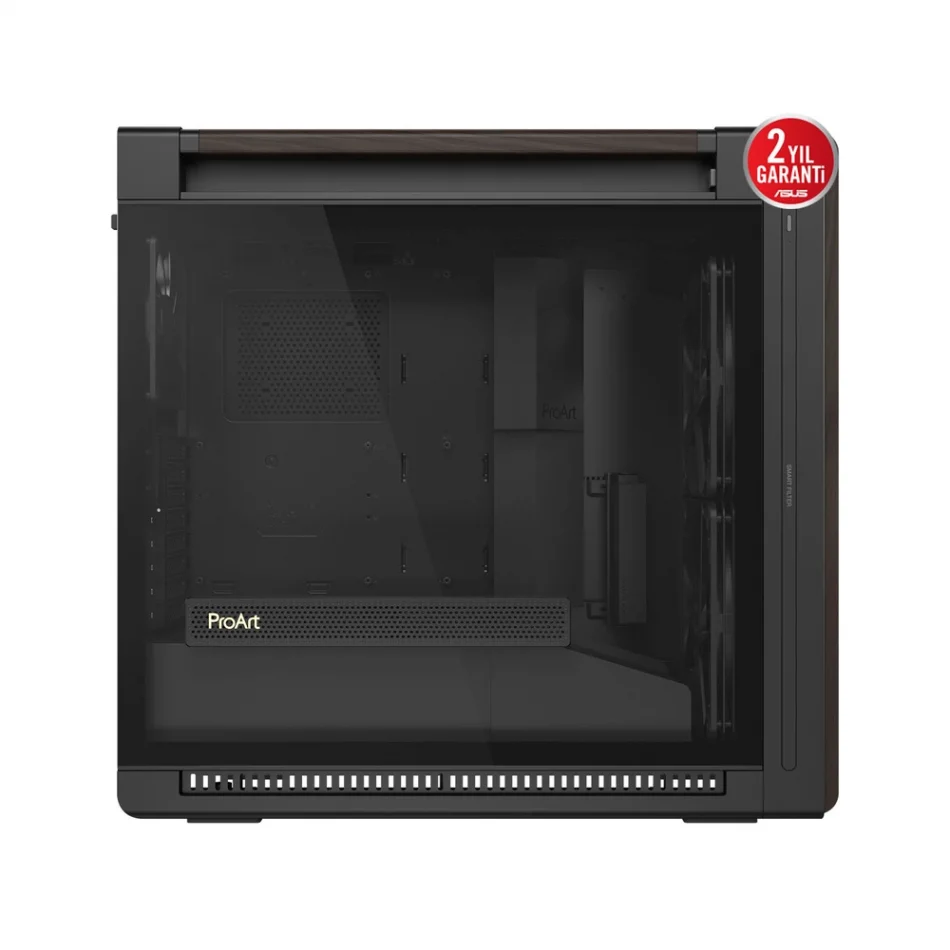 ASUS ProArt PA602 Walnut Wood Edition - Temperli Cam Yan Panel Ceviz Ağacı Ön Panel Mid-Tower e-ATX Bilgisayar Kasası