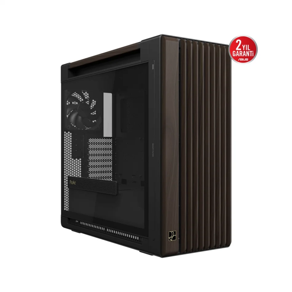 ASUS ProArt PA602 Walnut Wood Edition - Temperli Cam Yan Panel Ceviz Ağacı Ön Panel Mid-Tower e-ATX Bilgisayar Kasası