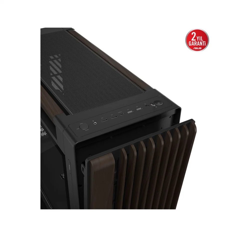ASUS ProArt PA602 Walnut Wood Edition - Temperli Cam Yan Panel Ceviz Ağacı Ön Panel Mid-Tower e-ATX Bilgisayar Kasası