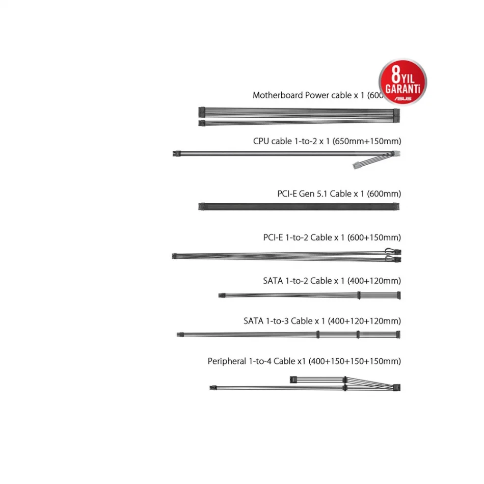 ASUS Prime 750G Black 750W 80 PLUS Gold Tam Modüler PCIe ATX 3.1 Güç Kaynağı