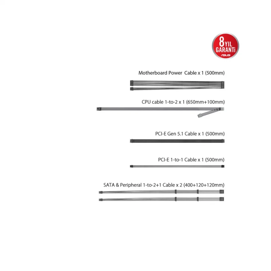 ASUS TUF Gaming 650G EVO 650W 80 PLUS Gold Tam Modüler Güç Kaynağı