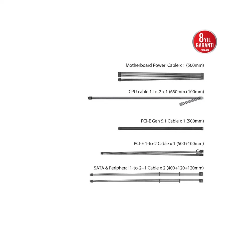 ASUS TUF Gaming 750G EVO 750W 80 PLUS Gold Tam Modüler Güç Kaynağı