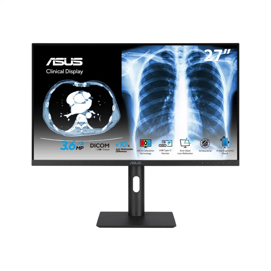 ASUS 27 Clinical Display MH2741A 75Hz 5ms DICOM Ön Ayarlı Otomatik Kalibrasyon Antibakteriyel Kaplama Pivot Ergonomik Stantlı 2K 1440p IPS Klinik Sağlık Monitörü