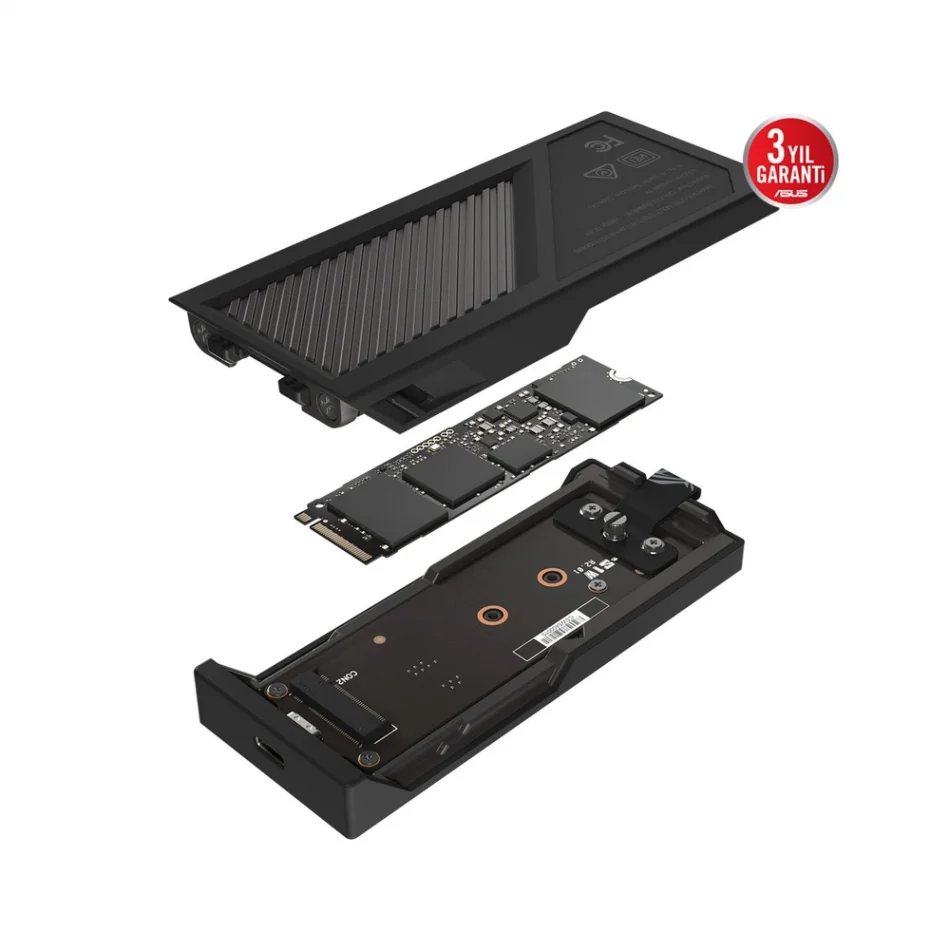 ASUS ROG Strix Aiolos Çift NVMe PCIe ve SATA Destekli USB-C 3.2 Gen 2x2 SSD Kutusu