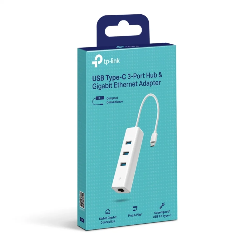 TP-Link UE330C USB Type-C 3 Port Hub ve Gigabit Ethernet Adaptörü