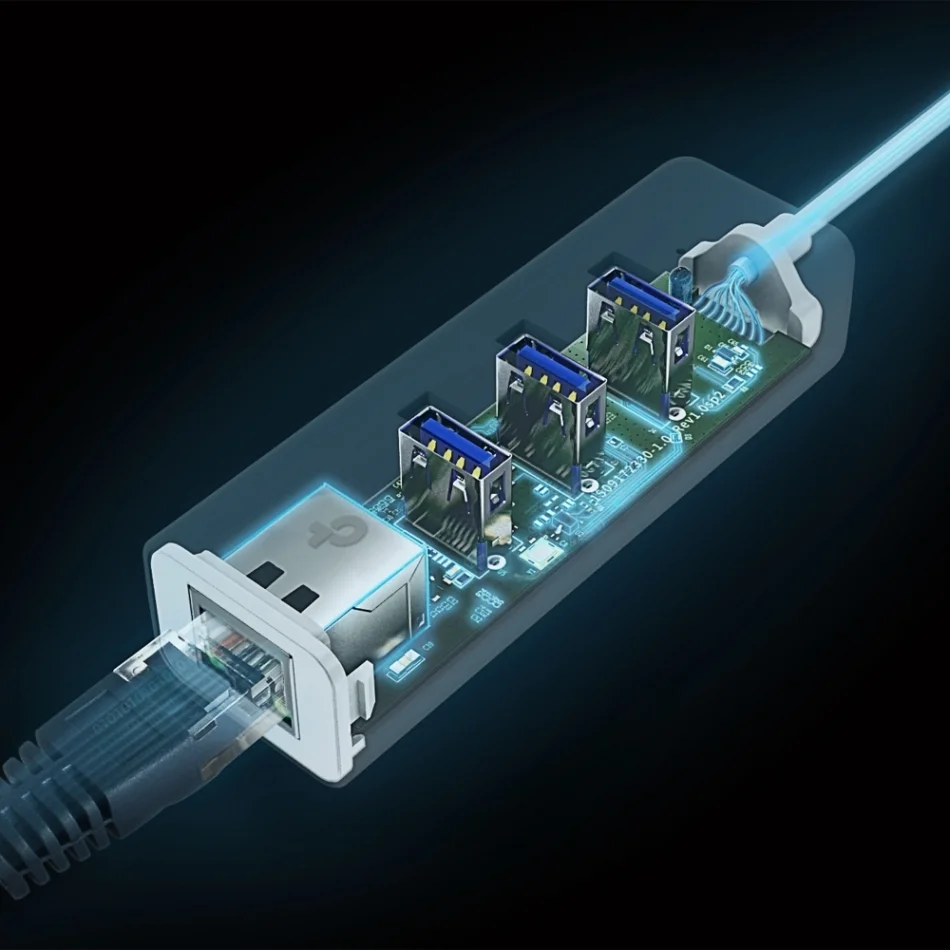 TP-Link UE330C USB Type-C 3 Port Hub ve Gigabit Ethernet Adaptörü