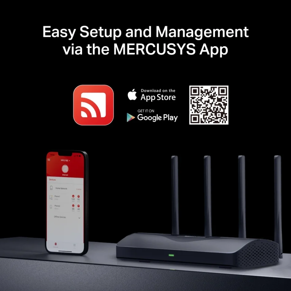 TP-Link Mercusys MR27BE BE3600 Çift Bant Wi-Fi 7 Router