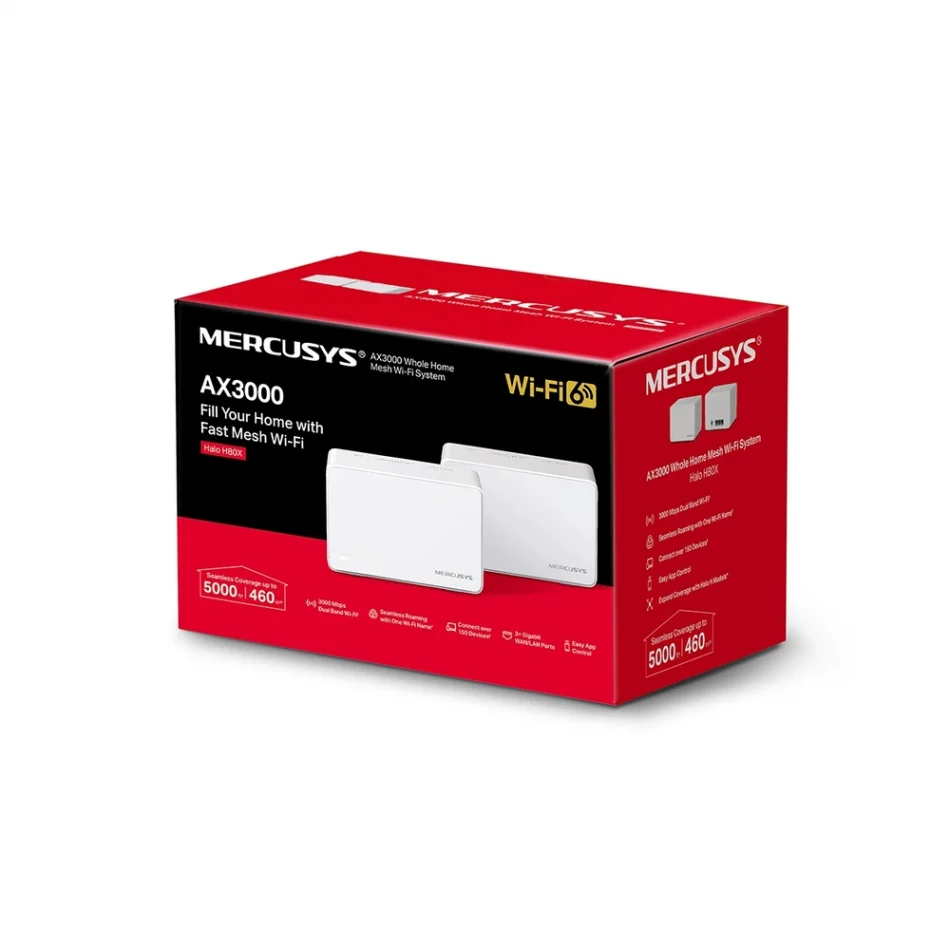 TP-Link Mercusys Halo H80X AX3000 WiFi 6 İkili Paket Tüm Ev Mesh Ağ Sistemi