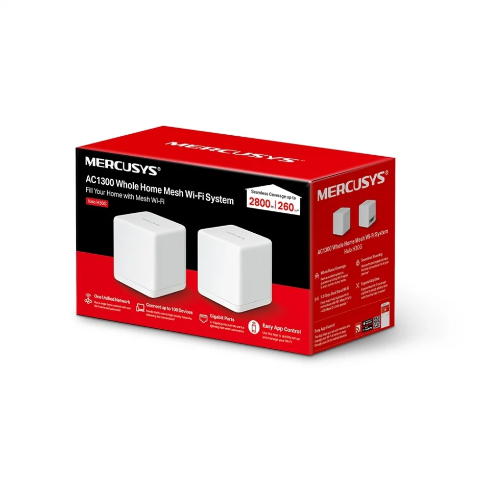 TP-Link Mercusys Halo H30G AC1300 İkili Set Tüm Ev Mesh Wi-Fi Sistemi