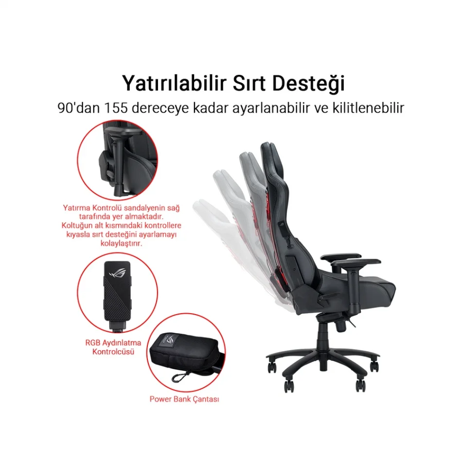 ASUS ROG Chariot X SL301W Gri Oyuncu Koltuğu