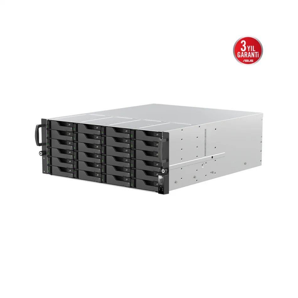 ASUSTOR Lockerstor 24R Pro Gen2 AS7224RDX AMD Ryzen 7 Pro 7745 CPU 16 GB ECC DDR5 RAM 24 Sürücü Yuvalı PCIe 5.0 x8 Genişletme Yuvalı NAS Depolama Ünitesi