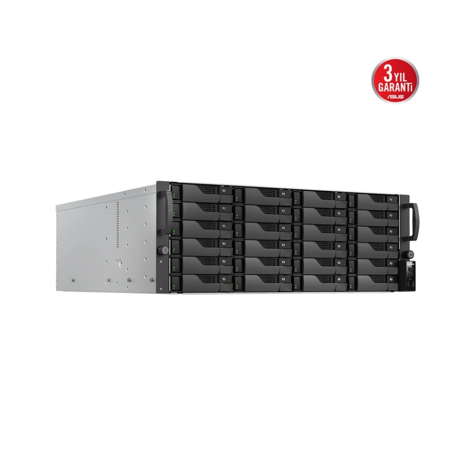 ASUSTOR Lockerstor 24R Pro Gen2 AS7224RDX AMD Ryzen 7 Pro 7745 CPU 16 GB ECC DDR5 RAM 24 Sürücü Yuvalı PCIe 5.0 x8 Genişletme Yuvalı NAS Depolama Ünitesi