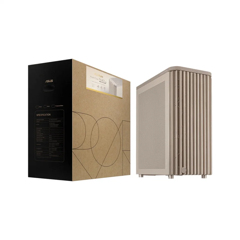 ASUS ProArt PA401 Wood Edition Beige Mesh Panel Mid-Tower ATX Bej Bilgisayar Kasası