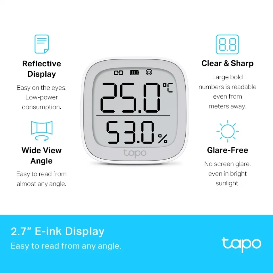 TP-Link Tapo T315 Akıllı Sıcaklık ve Nem Ölçer Dijital Termometre