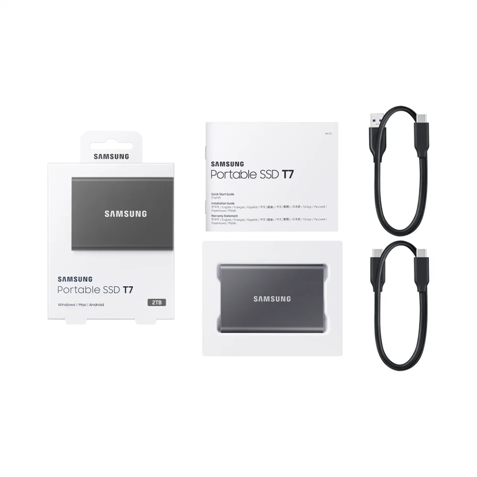 Samsung T7 2TB Titan Gray Taşınabilir SSD - MU-PC2T0T/WW