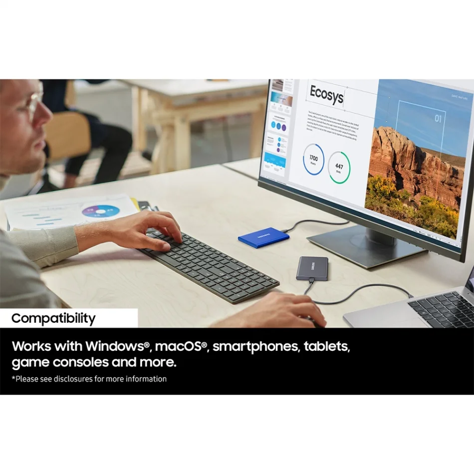 Samsung T7 2TB Titan Gray Taşınabilir SSD - MU-PC2T0T/WW