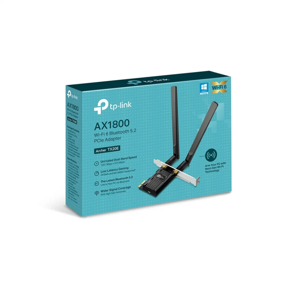 TP-Link Archer TX20E AX1800 Wi-Fi 6 Bluetooth 5.2 PCIe Adaptör