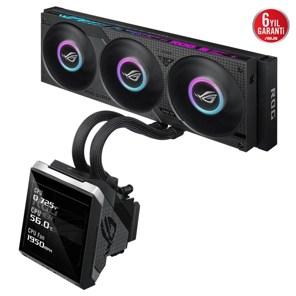ASUS ROG Strix SLC IV ARGB LCD 360 mm Intel LGA1851-1700 ve AMD AM5 Destekli İşlemci Sıvı Soğutucu