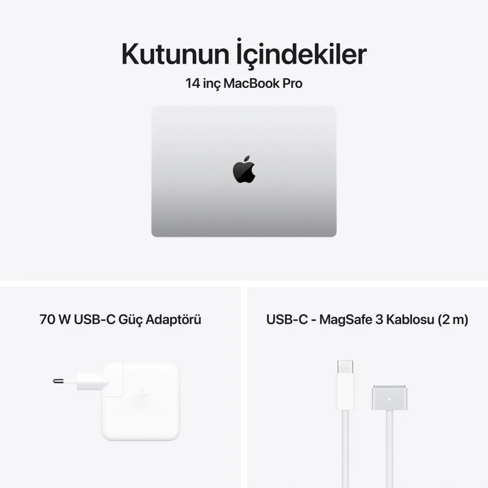 Apple MacBook Pro 14 inç M5 Pro 15CPU 16GPU 24GB 2TB Gümüş MJLV4TU/A