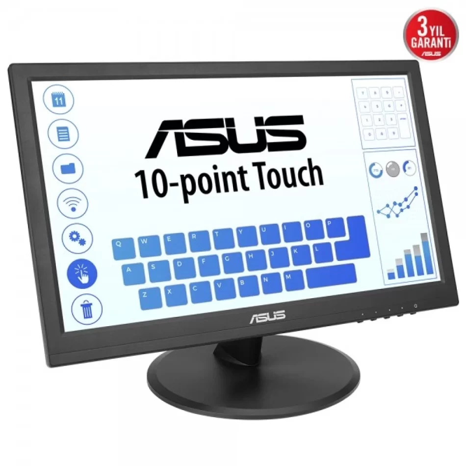 ASUS 15.6 VT168HR 60Hz 5ms HDMI VGA 1366x768 TN LED Dokunmatik Monitör