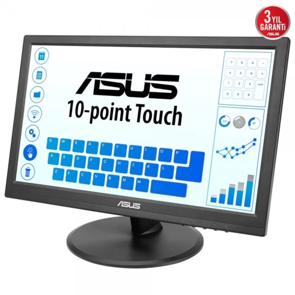 ASUS 15.6 VT168HR 60Hz 5ms HDMI VGA 1366x768 TN LED Dokunmatik Monitör