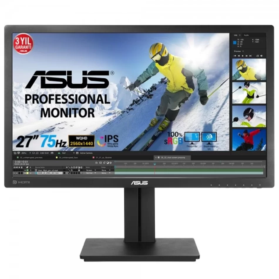 ASUS 27 PB278QV 75Hz 5ms Adaptive-Sync 1440p WQHD 2K IPS LED Monitör