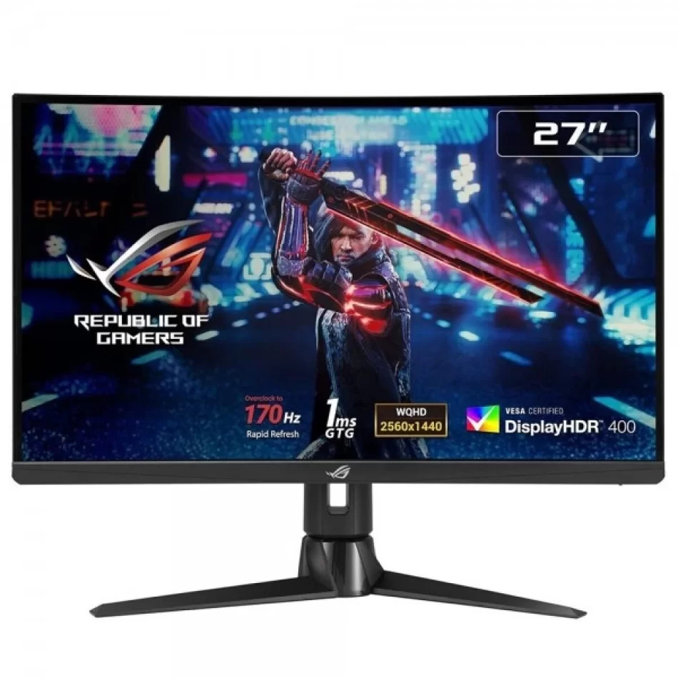 ASUS 27 ROG STRIX XG27AQV WQHD 2560 x 1440 FAST IPS 170Hz (OC) 1MS HDMI DP KAVİSLİ MONİTÖR OUTLET TEŞHİR ÜRÜN