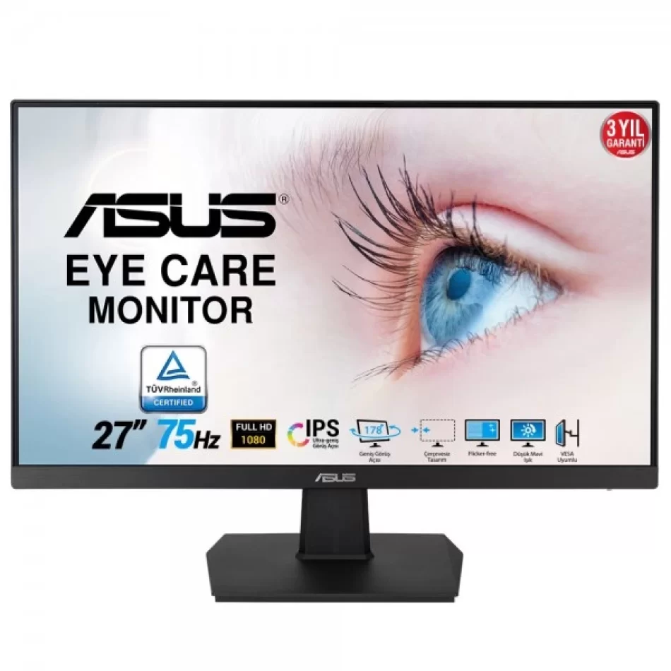 ASUS 27 VA27EHE 75Hz 5ms VGA HDMI FHD Monitör Outlet Pikselli Ürün Outlet Pikselli Ürün 2yıl garanti