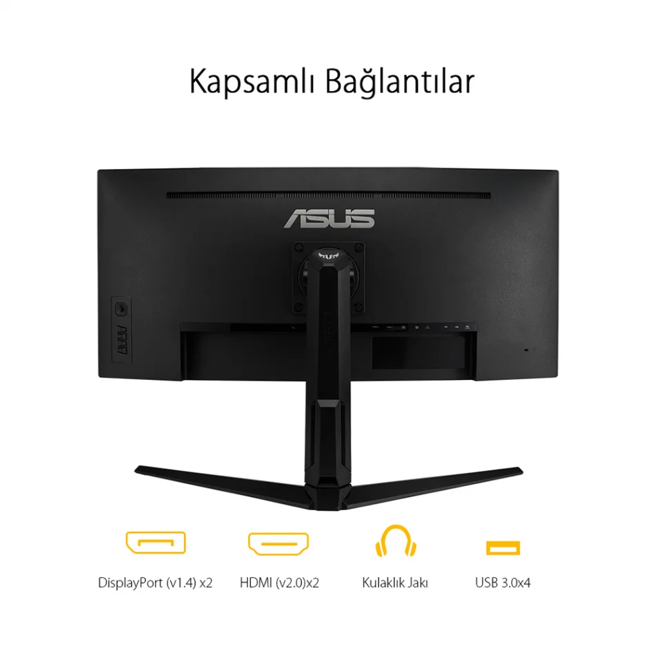 ASUS 34 TUF Gaming VG34VQL1B 165Hz 1ms FreeSync Premium HDR 1440p WQHD VA Curved Oyuncu Monitörü