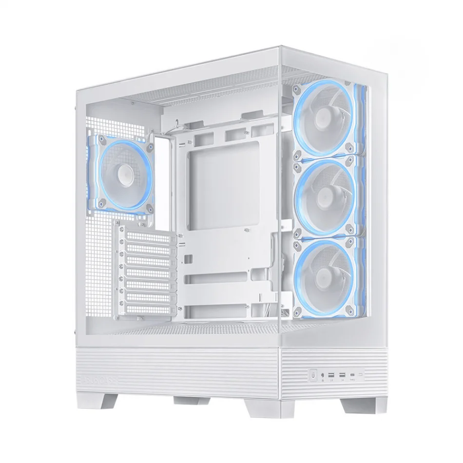 ASUS A31 PLUS ARGB Temperli Cam 4x ARGB Fanlı Mid Tower Beyaz ATX Gaming Kasa
