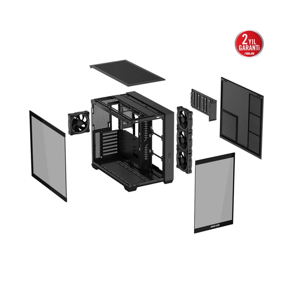 ASUS A32 PLUS ARGB Temperli Cam 4x ARGB Fanlı Mid Tower Siyah ATX Gaming Kasa