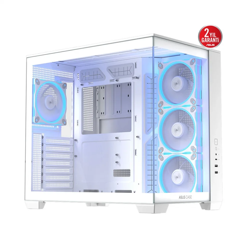 ASUS A32 PLUS ARGB White Edition Temperli Cam 4x ARGB Fanlı Mid Tower ATX Beyaz Gaming Kasa