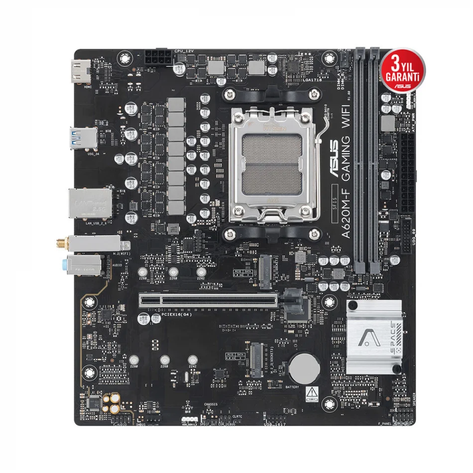 ASUS A620M-F GAMING WIFI 8000MHz(OC) DDR5 AMD Soket AM5 ATX Anakart