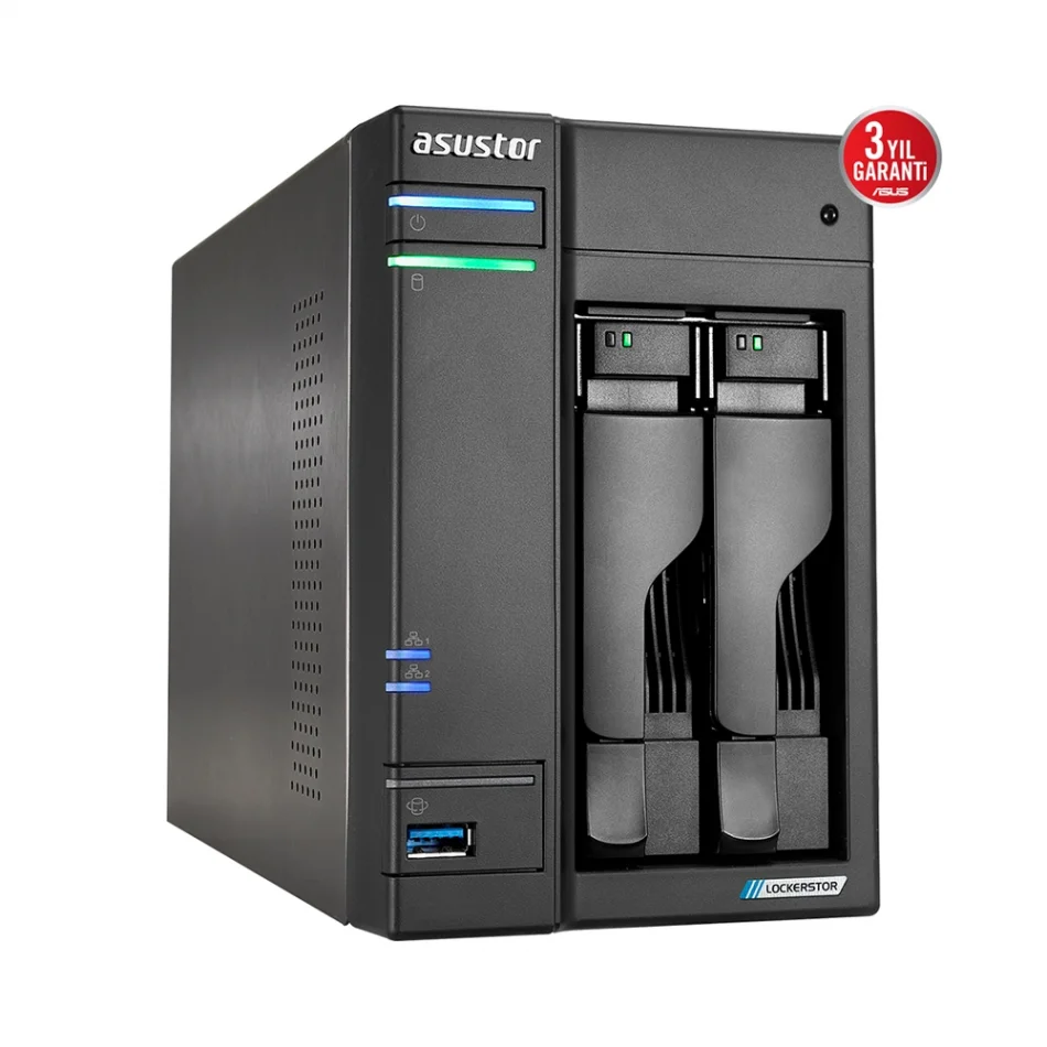 ASUS Lockerstor 2 Gen2 AS6702T Intel N5105 2 Yuvalı 4GB DDR4(16GB Ram Desteği) M.2 x4 2.5GbE x2 USB 3.2 x3 NAS Ünitesi
