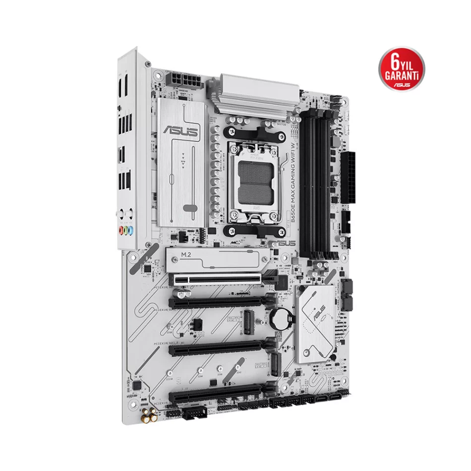 ASUS B650-E MAX GAMING WIFI White 8000MHz(OC) DDR5 AMD Soket AM5 ATX Beyaz Anakart