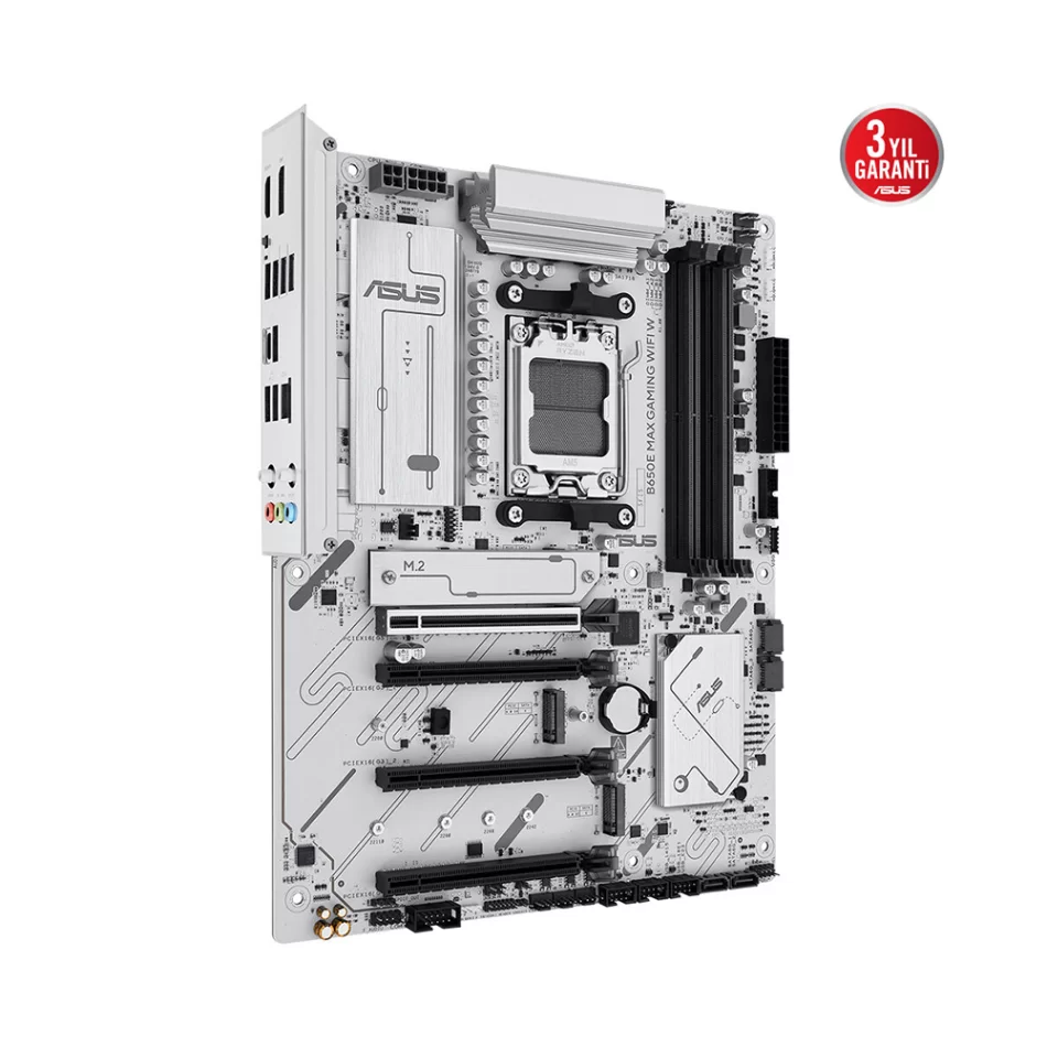 ASUS B650-E MAX GAMING WIFI White 8000MHz(OC) DDR5 AMD Soket AM5 ATX Beyaz Anakart