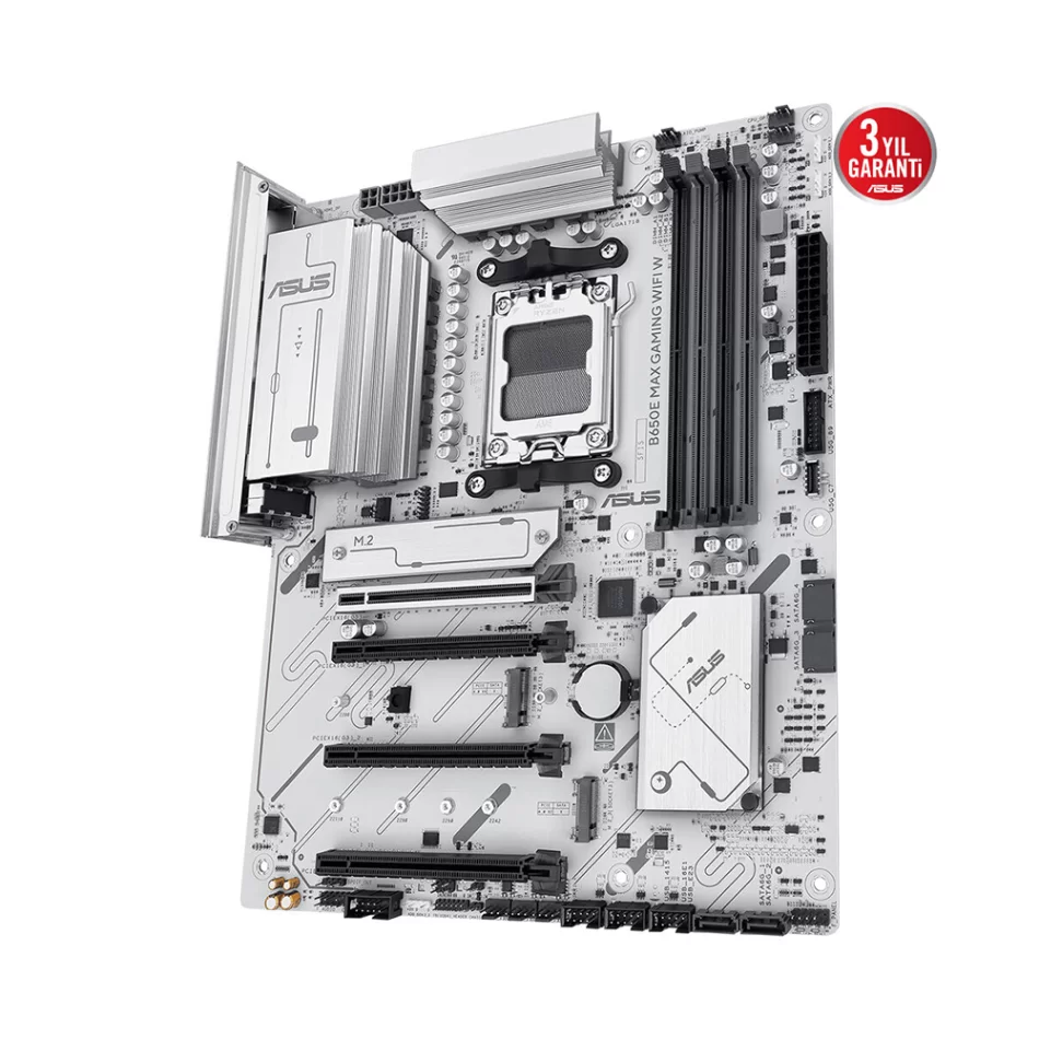 ASUS B650-E MAX GAMING WIFI White 8000MHz(OC) DDR5 AMD Soket AM5 ATX Beyaz Anakart
