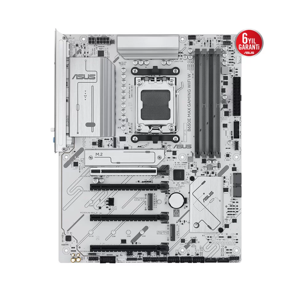 ASUS B650-E MAX GAMING WIFI White 8000MHz(OC) DDR5 AMD Soket AM5 ATX Beyaz Anakart