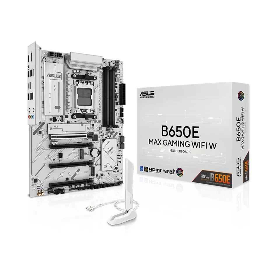 ASUS B650-E MAX GAMING WIFI White 8000MHz(OC) DDR5 AMD Soket AM5 ATX Beyaz Anakart