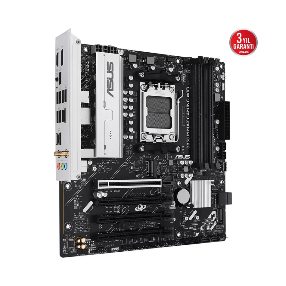 ASUS B850M MAX GAMING WIFI 8000MHz(OC) DDR5 AMD Soket AM5 ATX Anakart