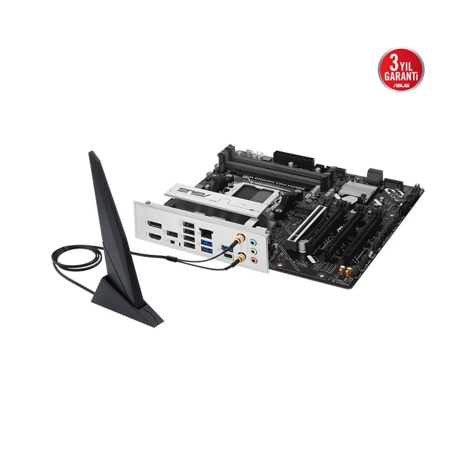 ASUS B850M MAX GAMING WIFI 8000MHz(OC) DDR5 AMD Soket AM5 ATX Anakart