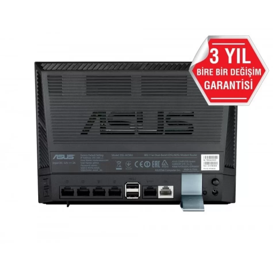 ASUS DSL-AC56U DualBand-Torrent-Bulut-DLNA-4G-VPN-ADSL-VDSL-FiBER-Modem Router