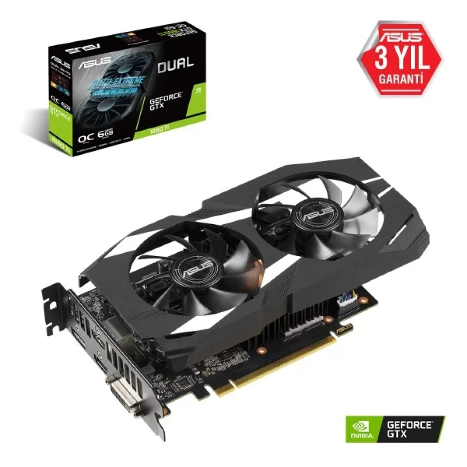 Asus Dual GeForce GTX 1660 Ti OC 6 GB GDDR6 192Bit DX12 NVIDIA Ekran Kartı