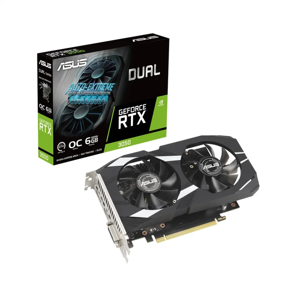 ASUS Dual GeForce RTX 3050 OC 6GB GDDR6 96Bit DX12 NVIDIA DLSS Ekran Kartı