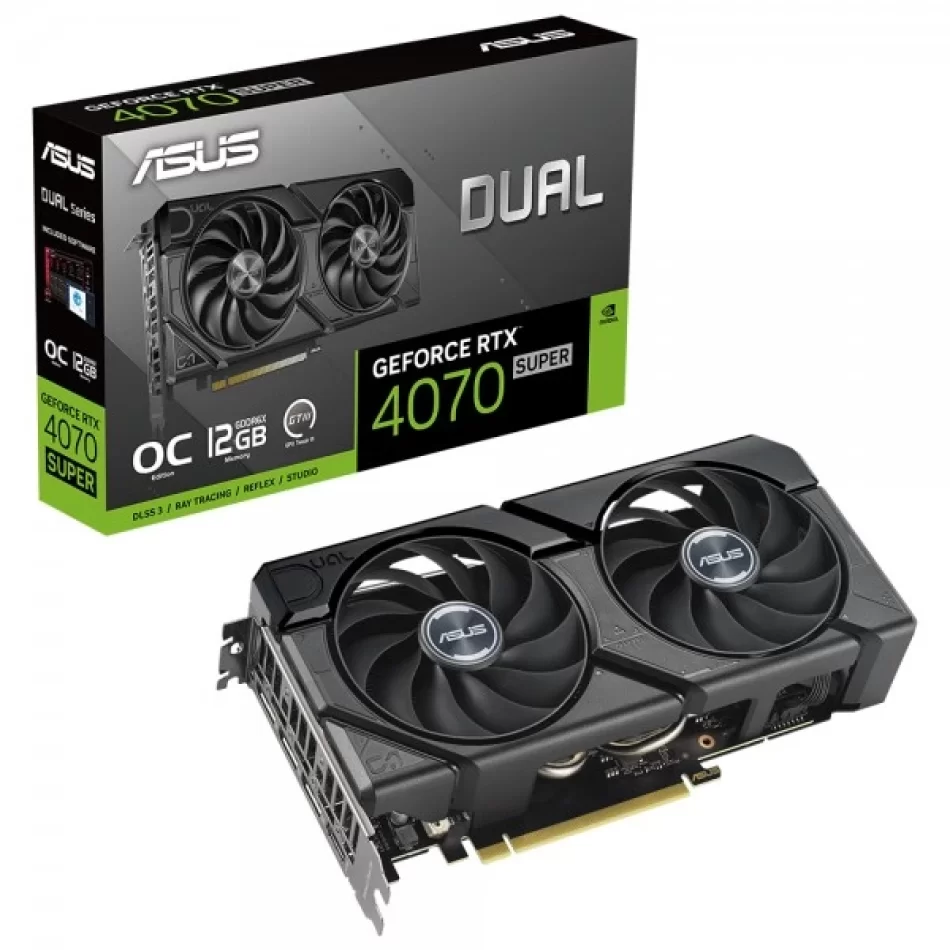 ASUS Dual GeForce RTX 4070 Super EVO OC 12 GB GDDR6X 192Bit DX12 NVIDIA DLSS 3 Ekran Kartı